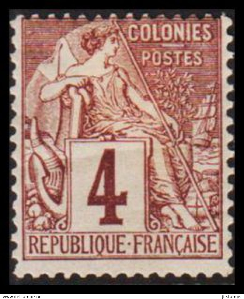 1881-1886. COLONIES FRANCAIS. 4 C COLONIES POSTES. Hinged. - JF537354 - Sonstige & Ohne Zuordnung