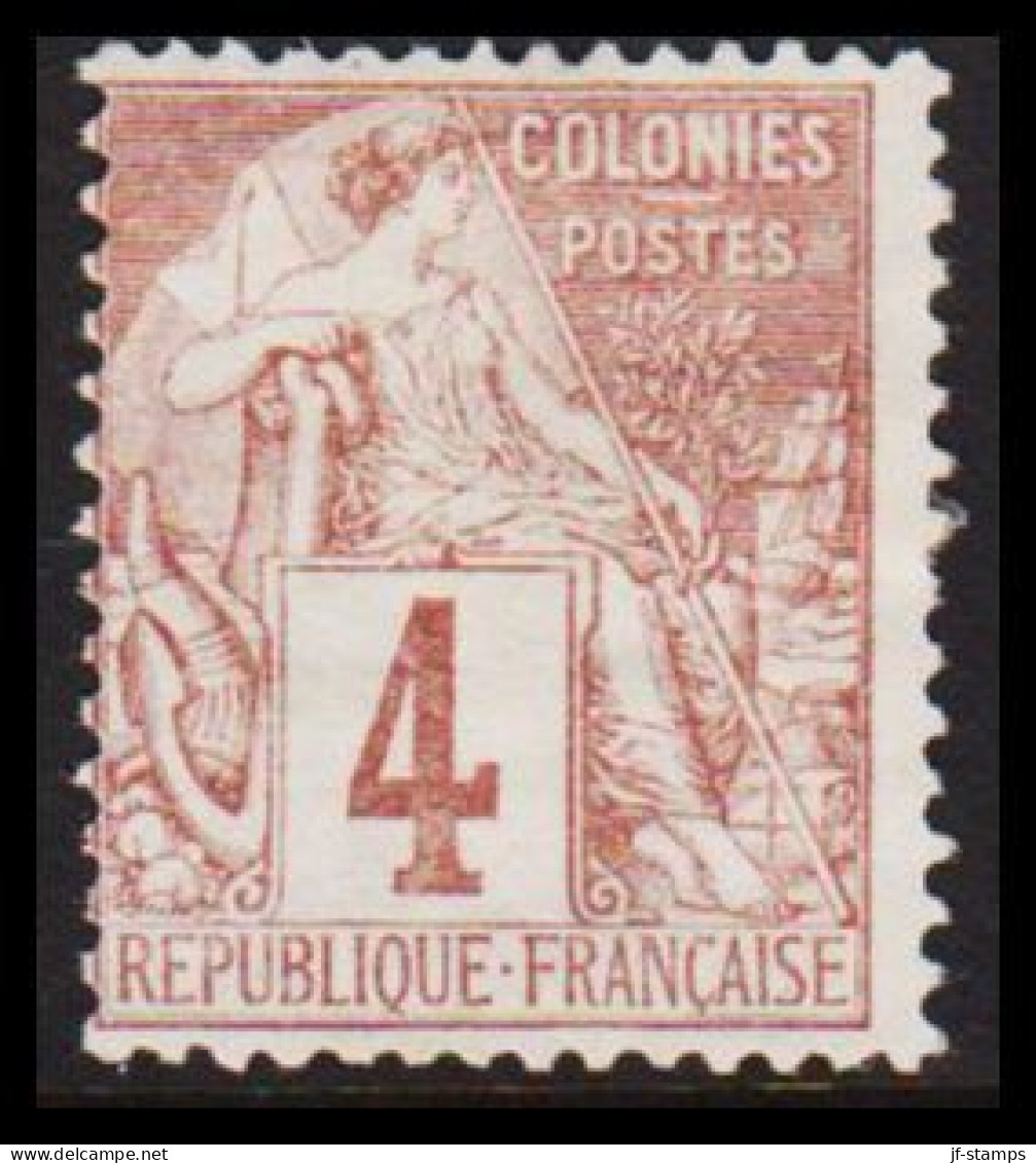 1881-1886. COLONIES FRANCAIS. 4 C COLONIES POSTES. Hinged. - JF537355 - Other & Unclassified