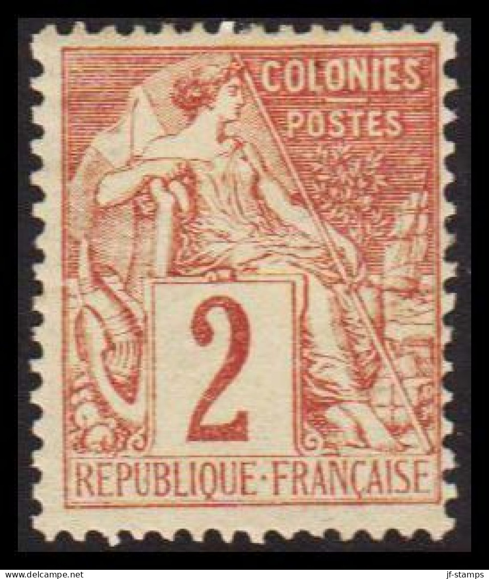 1881-1886. COLONIES FRANCAIS. 2 C COLONIES POSTES. Hinged. - JF537359 - Otros & Sin Clasificación