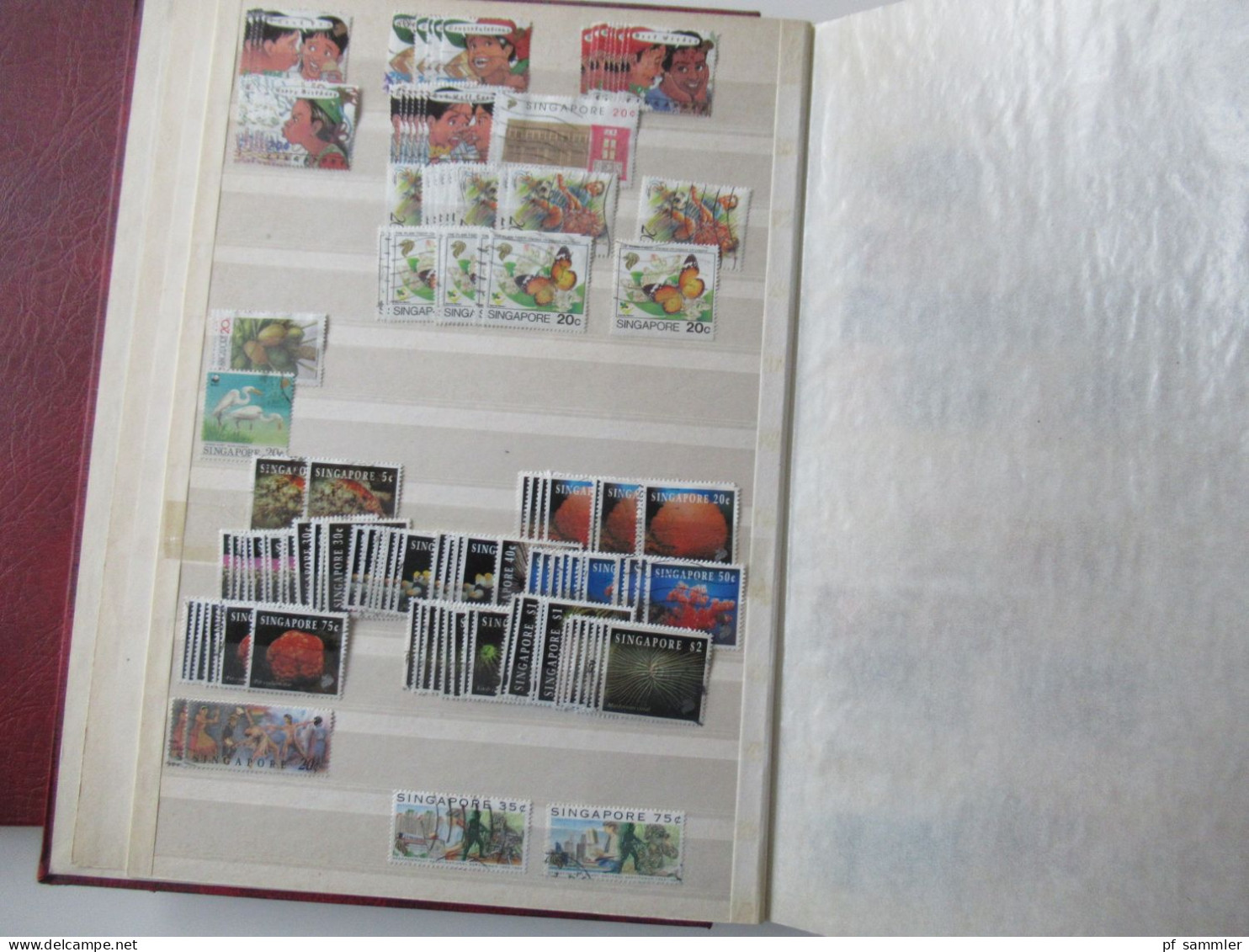 Sammlung / Lagerbuch Asien Singapore / Malaya ca.1900er Jahre - 2000er Jahre viele gestempelte Marken / Fundgrube!!