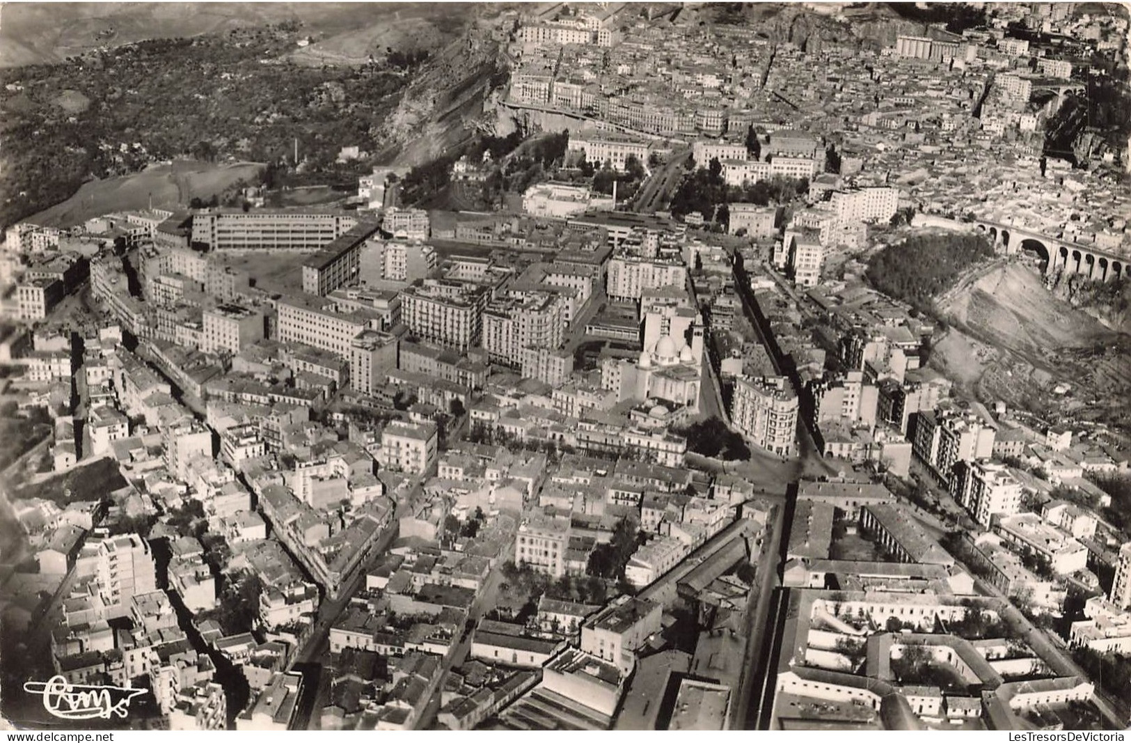 ALGERIE - Constantine - Vue Panoramique Aérienne De La Ville - Carte Postale Ancienne - Constantine