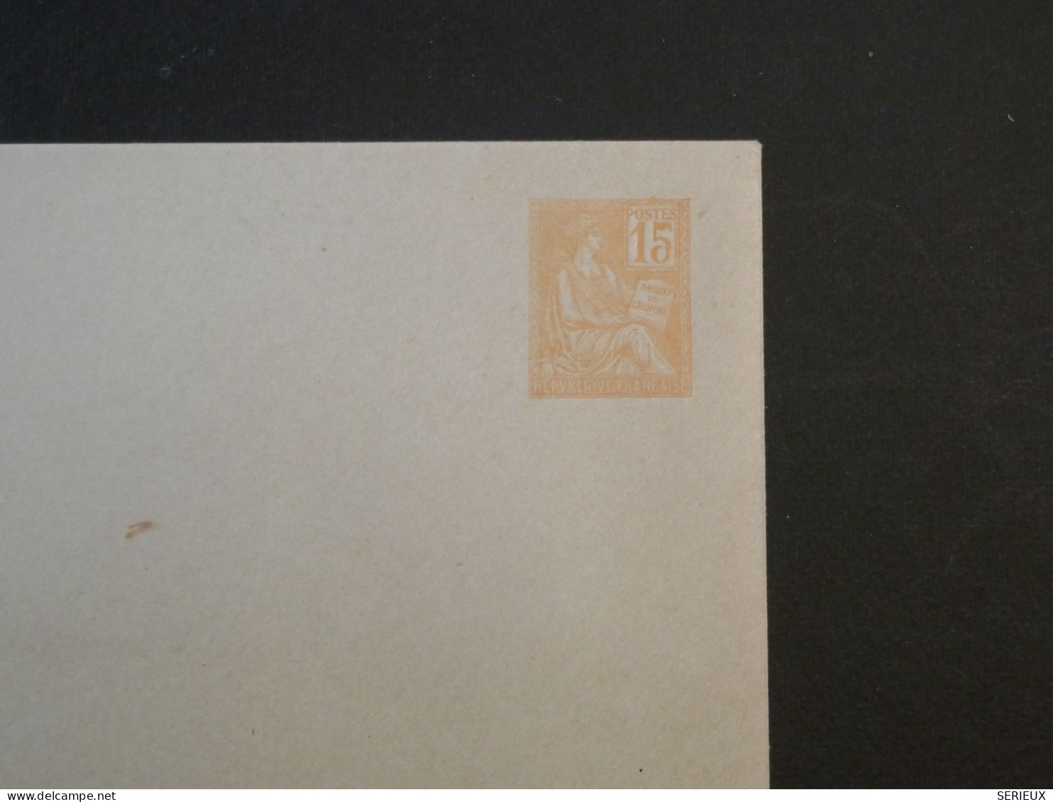 DF14  FRANCE BELLE LETTRE  ENTIER MOUCHON  15C ENV. 1910  NON VOYAGEE++++ - Bigewerkte Envelop  (voor 1995)