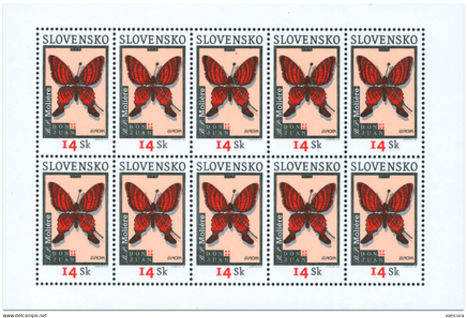 A  295 Slovakia EUROPA 2003 Butterfly Molliere - 2003