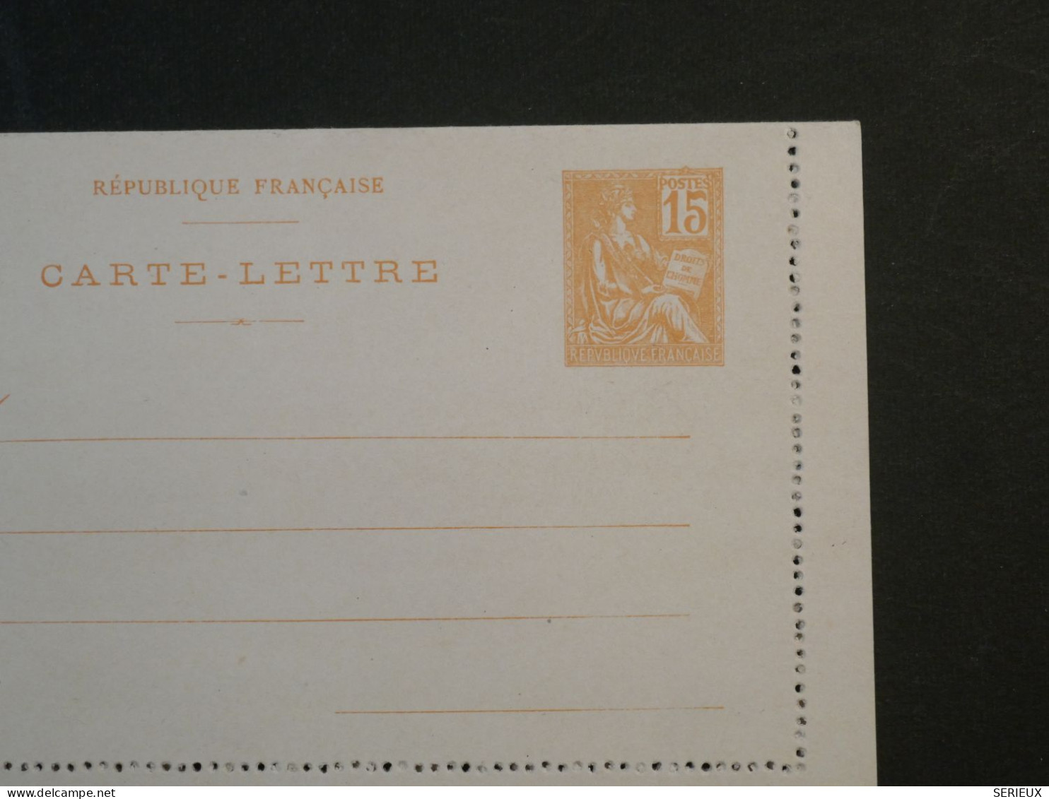 DF14  FRANCE BELLE CARTE LETTRE  ENTIER MOUCHON  15C ENV. 1910  NON VOYAGEE++++ - Enveloppes Repiquages (avant 1995)