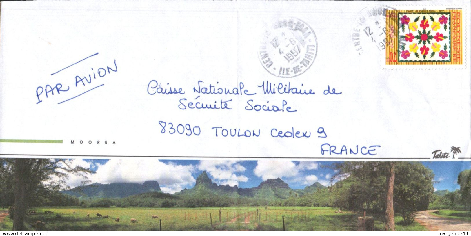 POLYNESIE SEUL SUR LETTRE POUR LA FRANCE 1986 - Covers & Documents