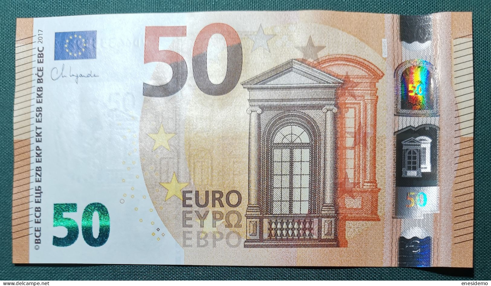 50 EURO SPAIN 2017 LAGARDE V034H5 VD SC FDS UNC. PERFECT - 50 Euro