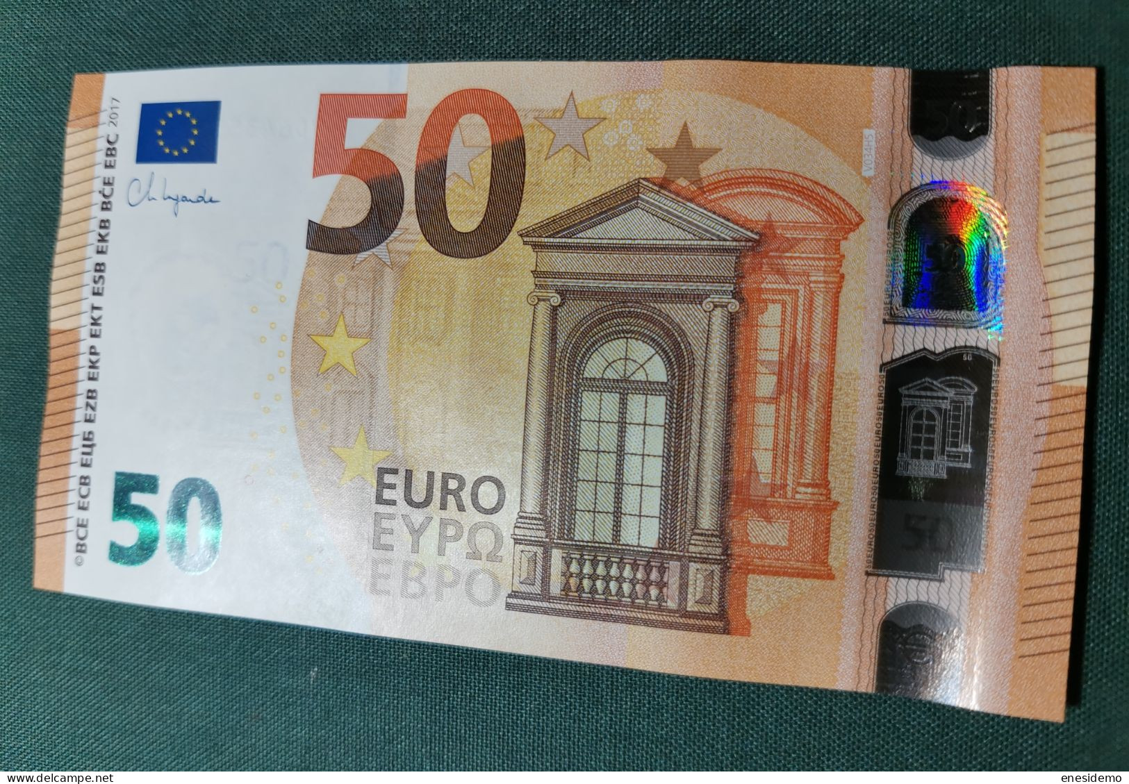 50 EURO SPAIN 2017 LAGARDE V034H5 VD SC FDS UNC. PERFECT - 50 Euro