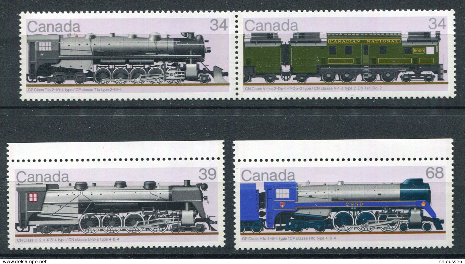 Canada ** N° 978 à 981 - Locomotives Canadiennes - Unused Stamps