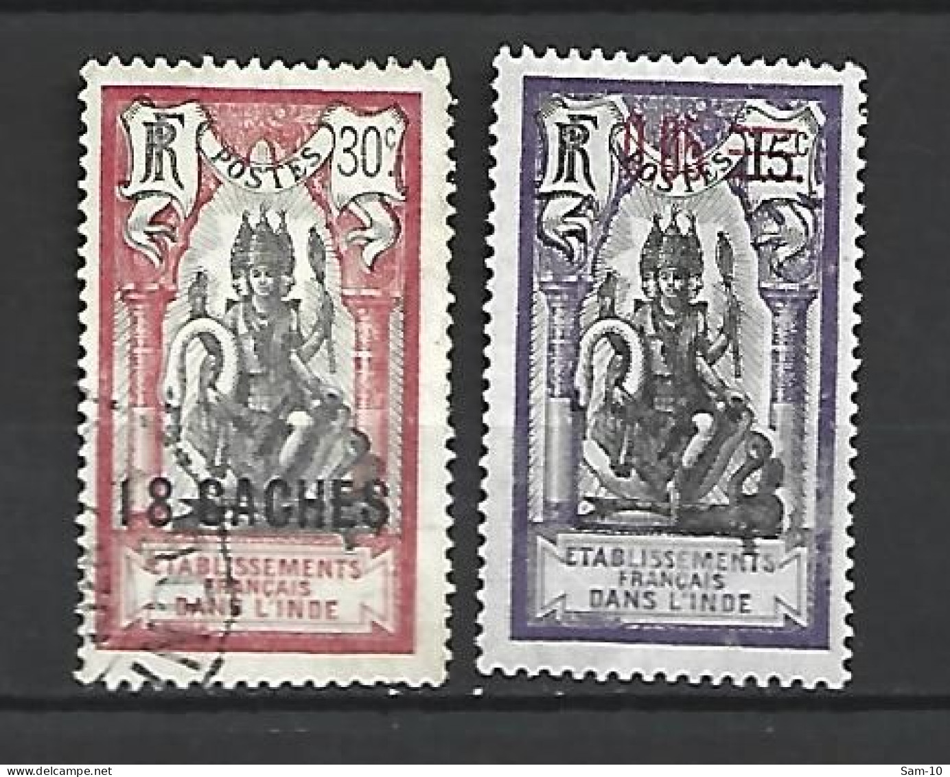 Timbre De  Colonie Française Inde N 58 * + 67 Oblitéré - Used Stamps