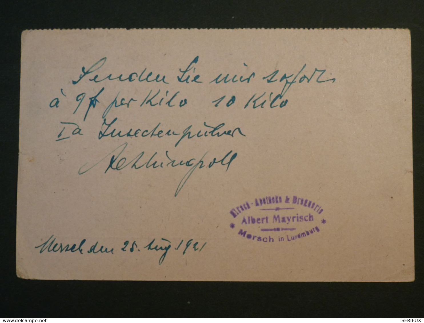 DF14  LUXEMBOURG  BELLE  CARTE 1921  MERSCH A WIEN AUTRICHE +AFF. INTERESSANT+++++ - Storia Postale