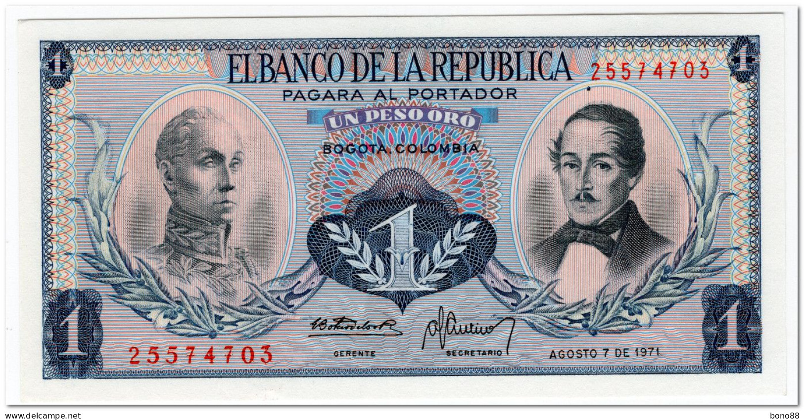 COLOMBIA,1 PESO ORO,1971,P.404e,UNC - Colombia