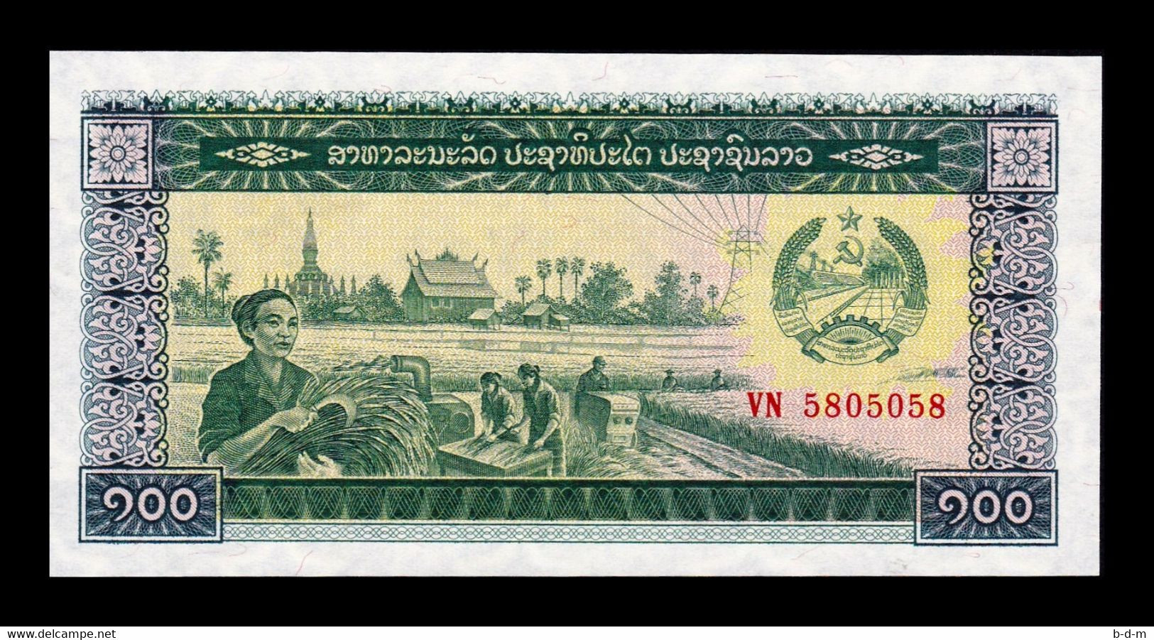 Laos Lao Lot Bundle 100 Banknotes 100 Kip 1979 Pick 30 Sc Unc - Laos