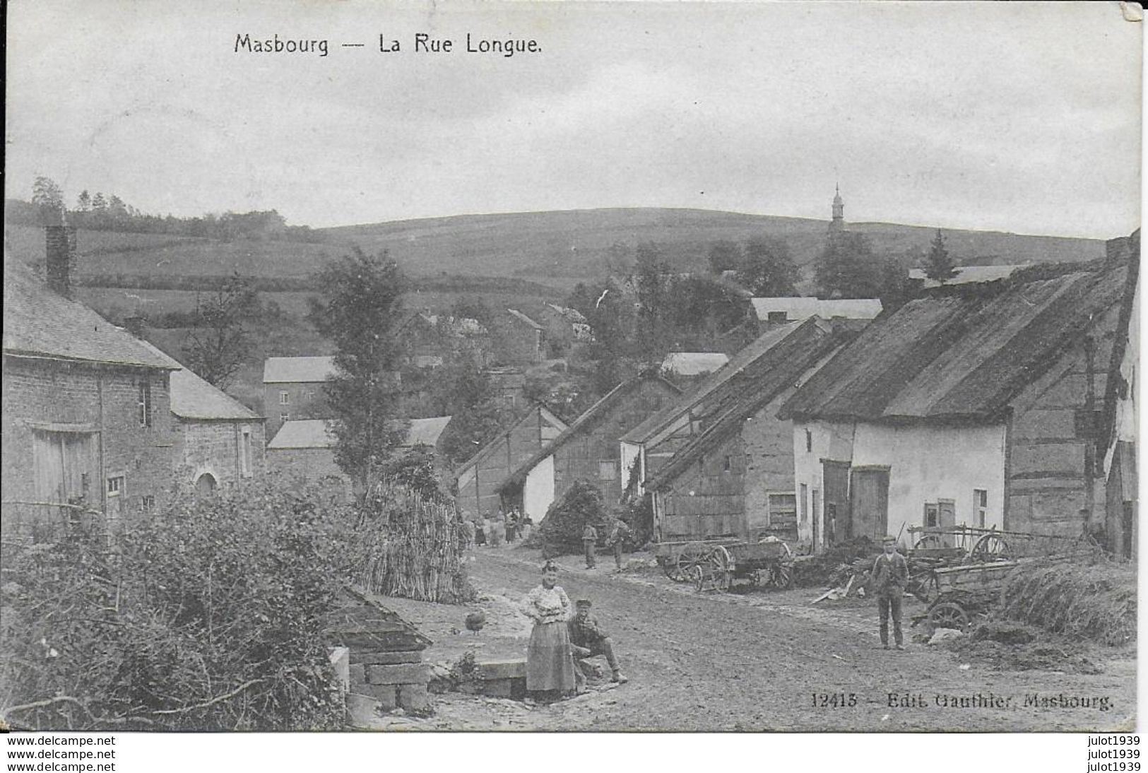 Julot1939 ...   MASBOURG ..-- RARE . Rue Longue . 1912 Vers ETTERBEEK  ( Melle Y. BUYSSCHAERT ) . Voir Verso . - Nassogne