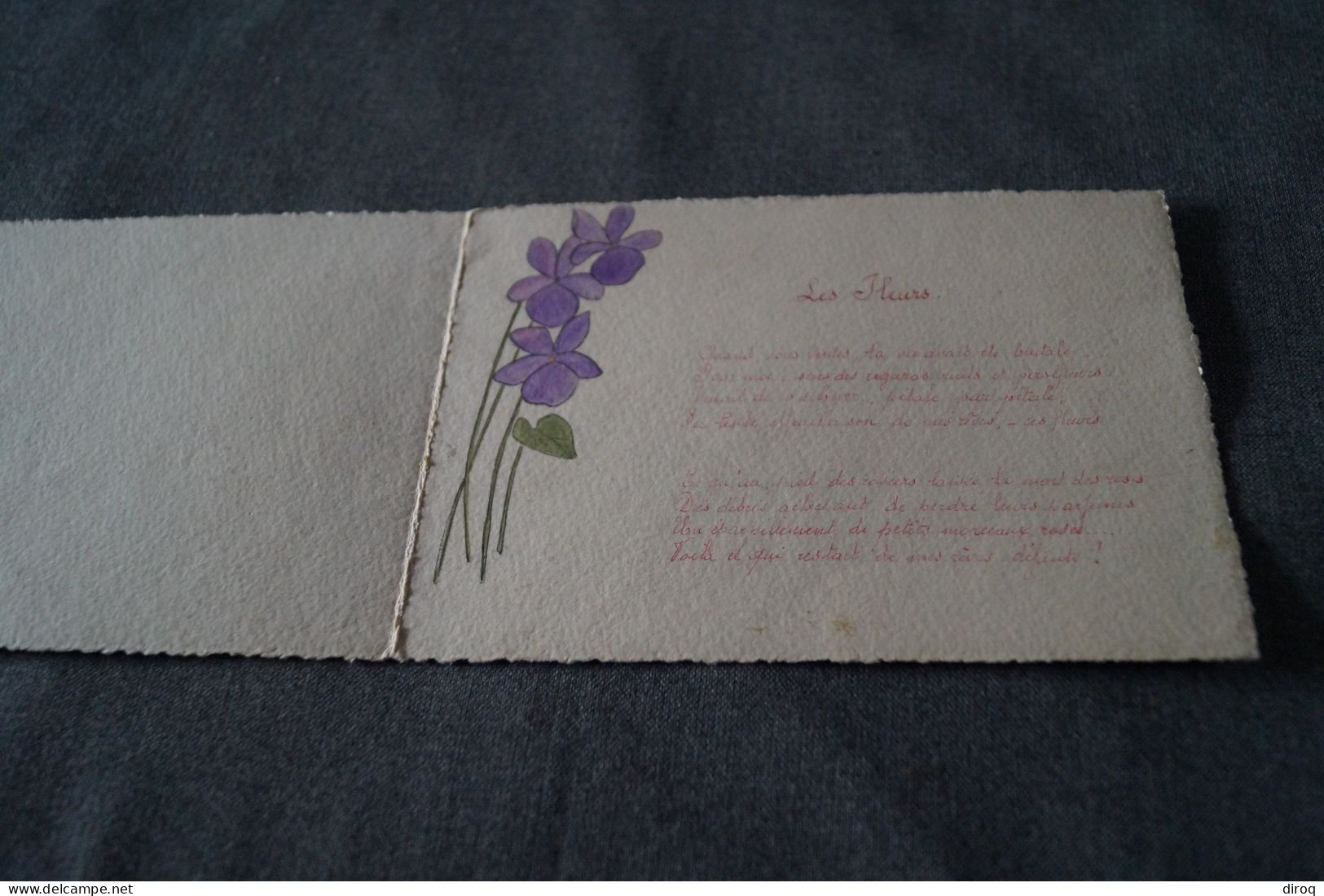 Superbe Manuscrit Edmond Rostand,Les Fleurs, 17 Cm. Sur 12 Cm. - Manuscrits