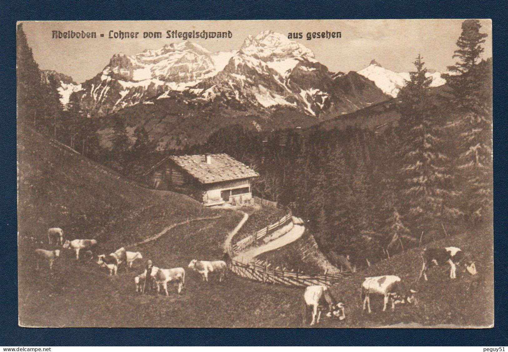 Berne. Adelboden. Lohner Vom Stiegelschwand Aus Geshen. Ferme Et Vaches. 1911 - Adelboden