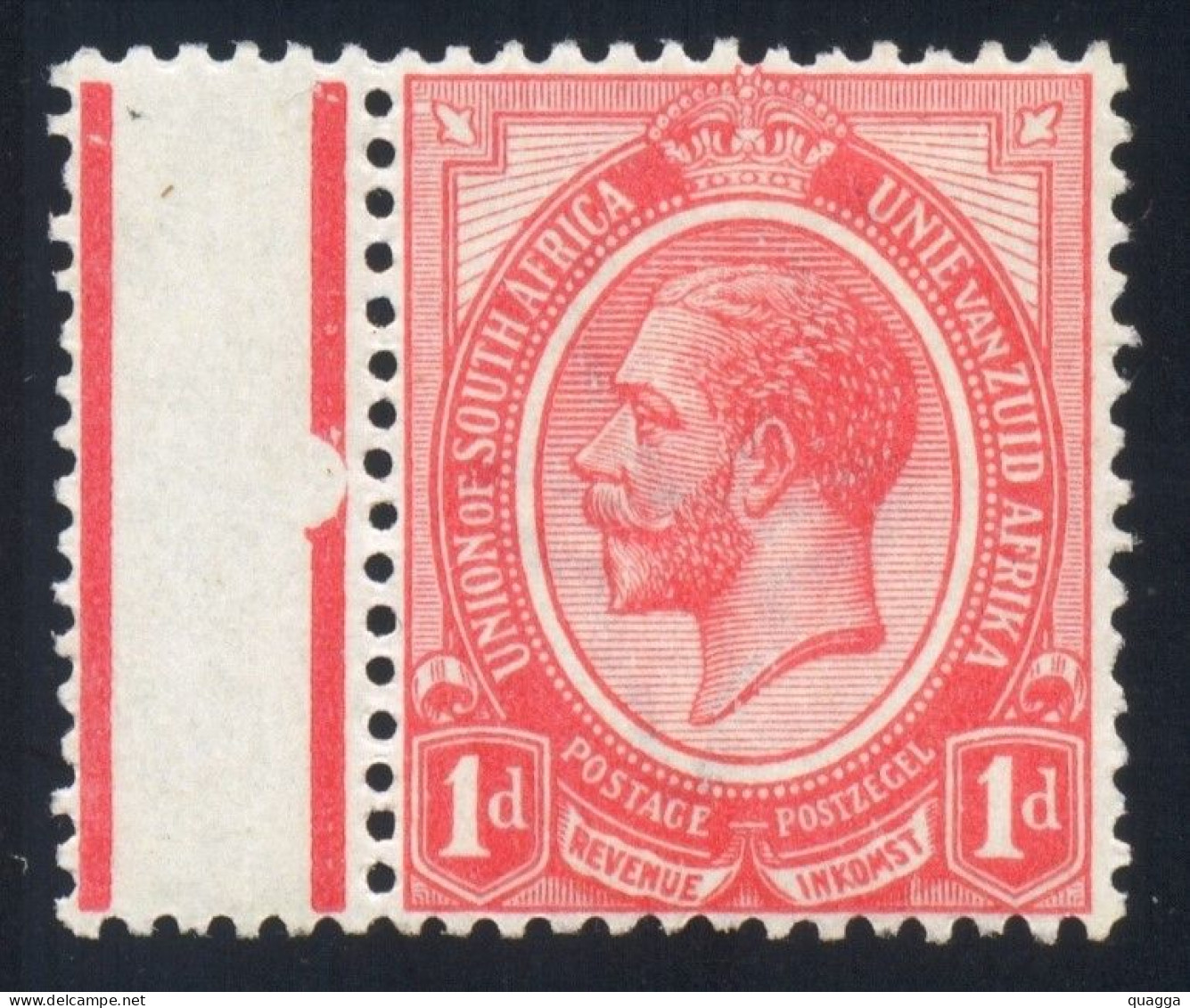South Africa 1913. 1d Rose-red BROKEN JUBILEE LINE. SACC 3*, SG 4*. - Unused Stamps