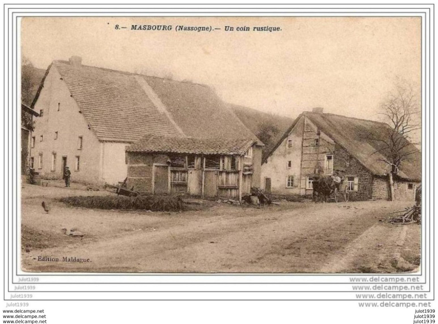 Julot1939 ...   MASBOURG ..--   Un Coin Rustique .     Attelage . - Nassogne