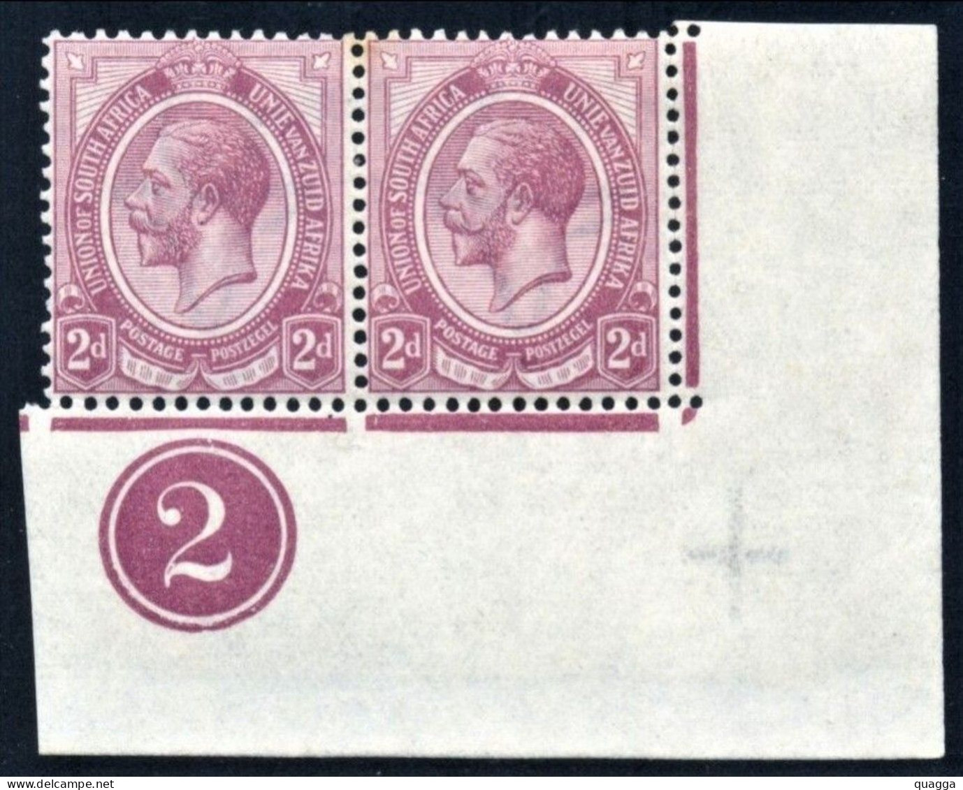 South Africa 1913. 2d BROKEN HORNS In Wmk (UHB 5 V19). SACC 5*, SG 6*. - Unused Stamps