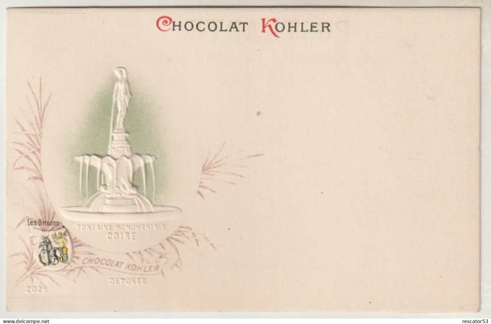 Rare Et Magnifique Cpa Chocolat Kohler Gaufrée Villes Des Cantons Suisse Les Grisons - Collections & Lots