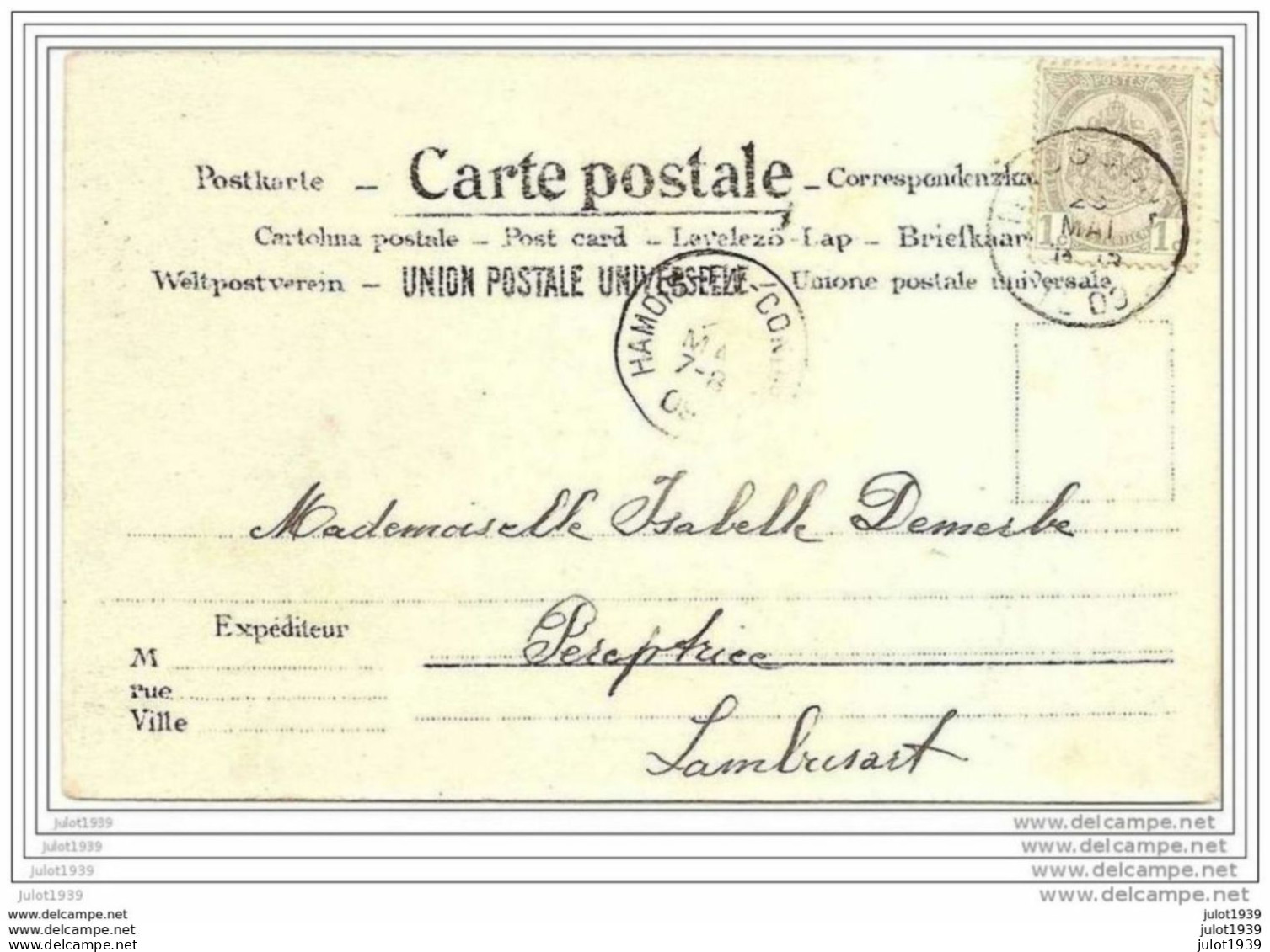 NASSOGNE ..-- Les Châteaux Et La Tannerie . 1909 Vers LAMBUSART ( Melle Isabelle DEMERBE , Perceptrice ) . Voir Verso . - Nassogne