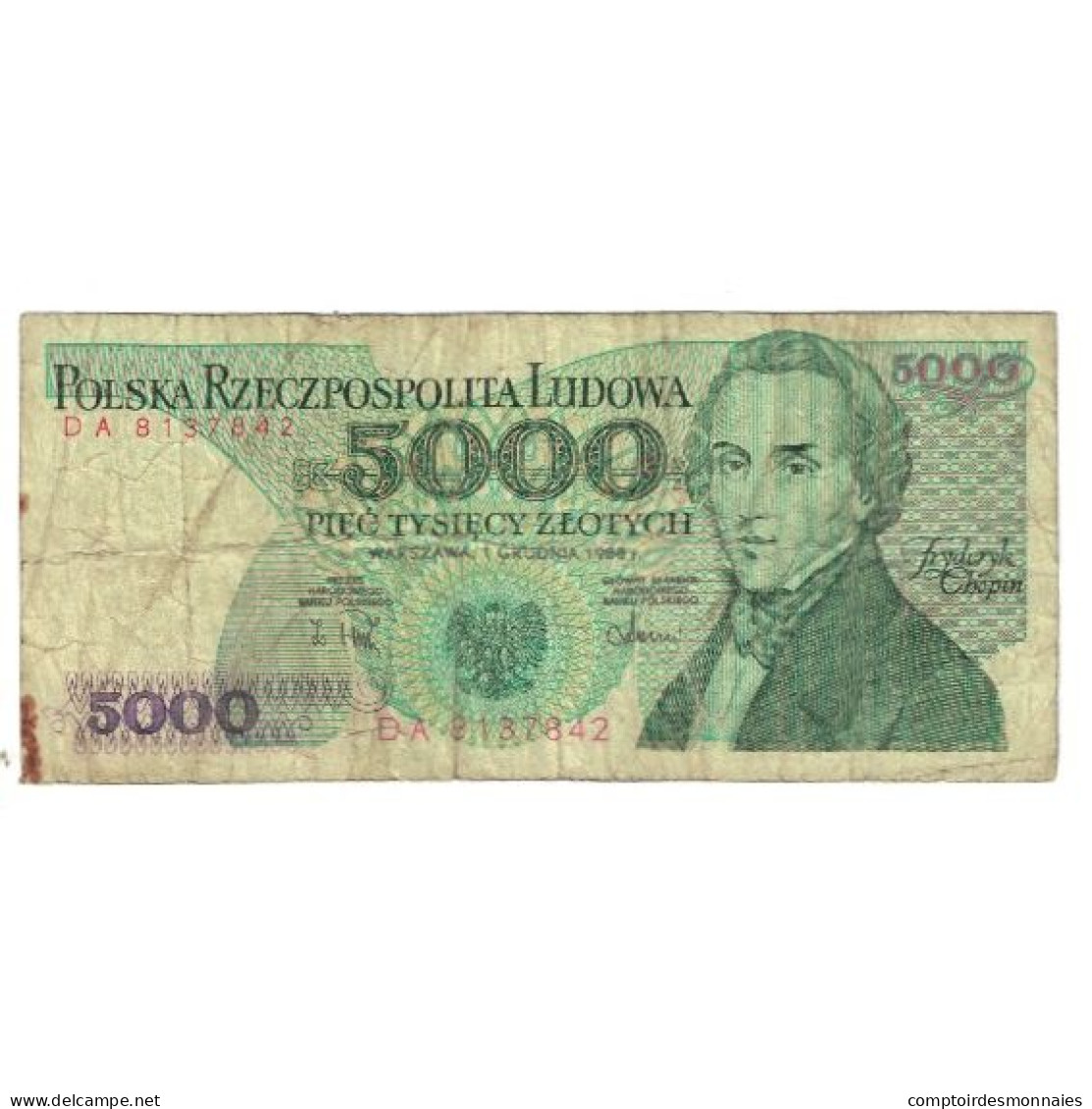 Billet, Pologne, 5000 Zlotych, 1982, 1982-06-01, KM:150a, TB - Pologne