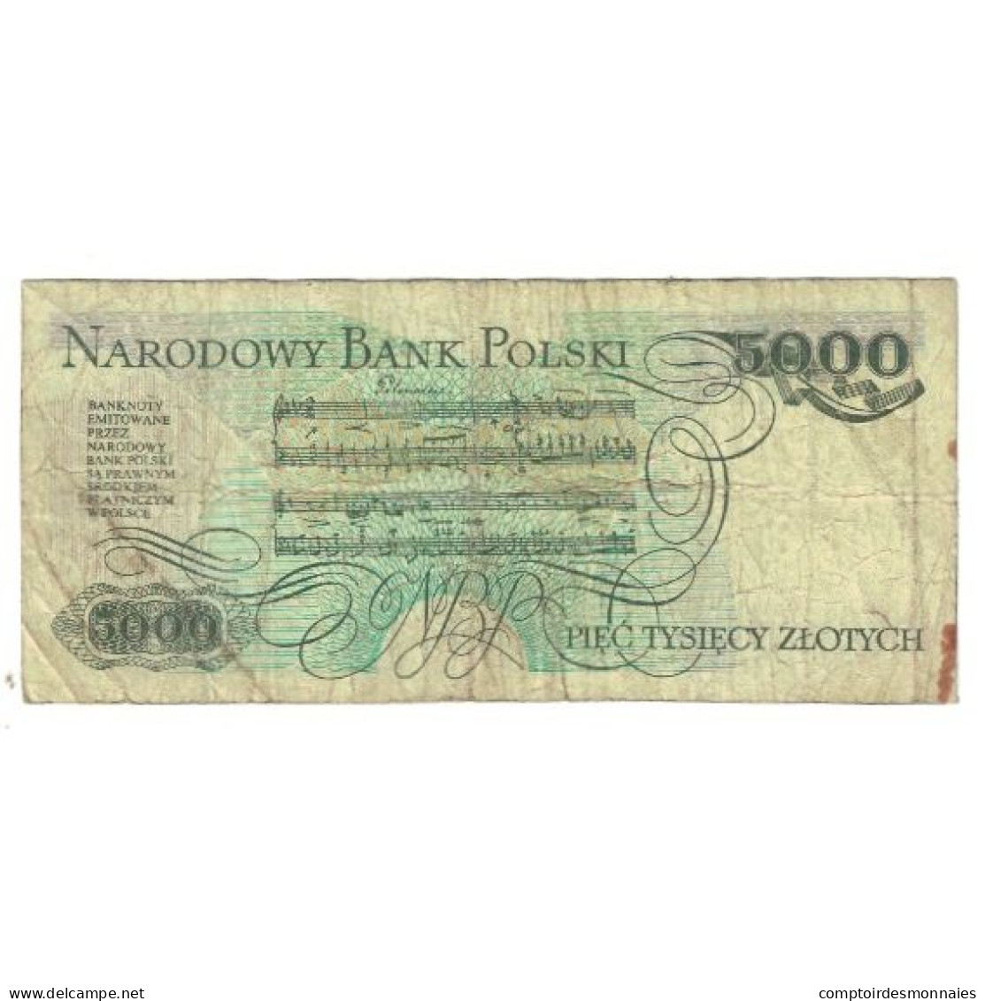 Billet, Pologne, 5000 Zlotych, 1982, 1982-06-01, KM:150a, TB - Pologne