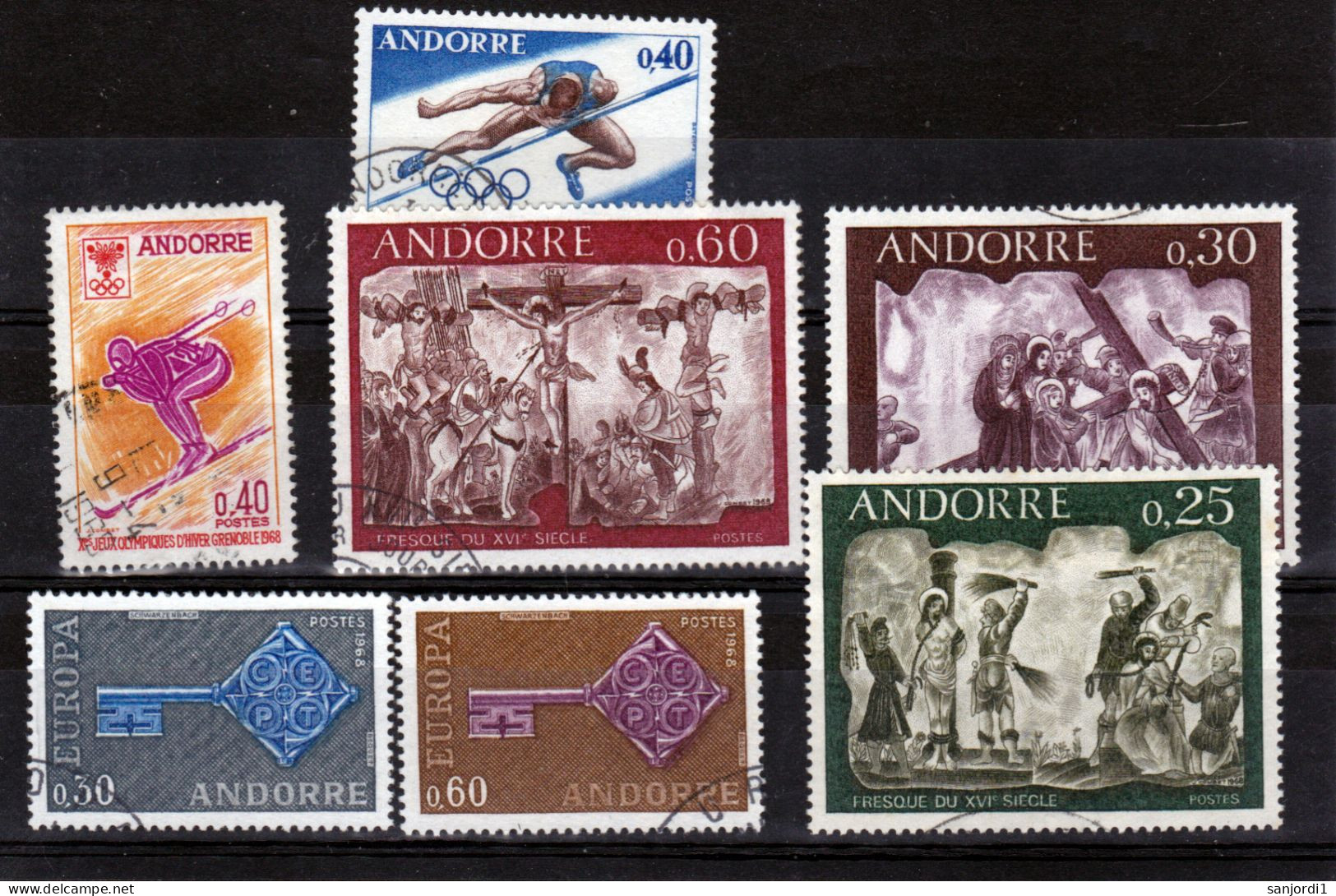 Andorre Française 1968 Années Complètes Oblitérée Used Cote 19 - Années Complètes