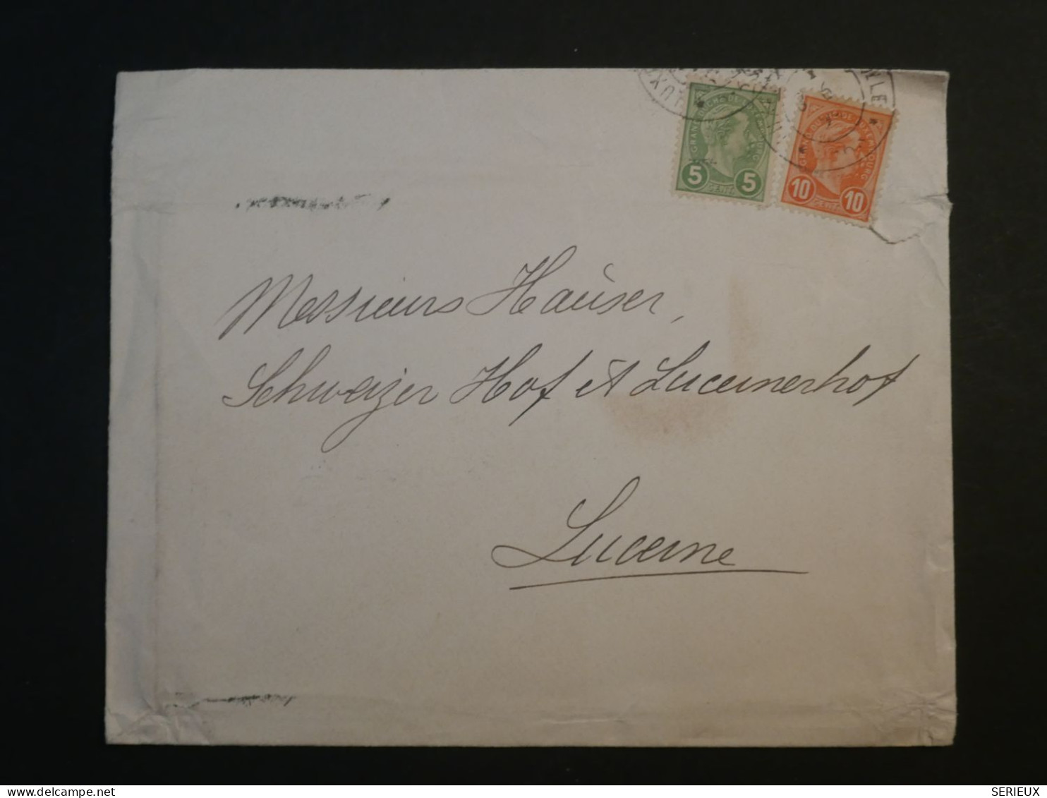 DF14  LUXEMBOURG  BELLE  LETTRE  ENV.  1899 A LUCERNE SUISSE +AFF. INTERESSANT+++++ - 1895 Adolphe De Profil