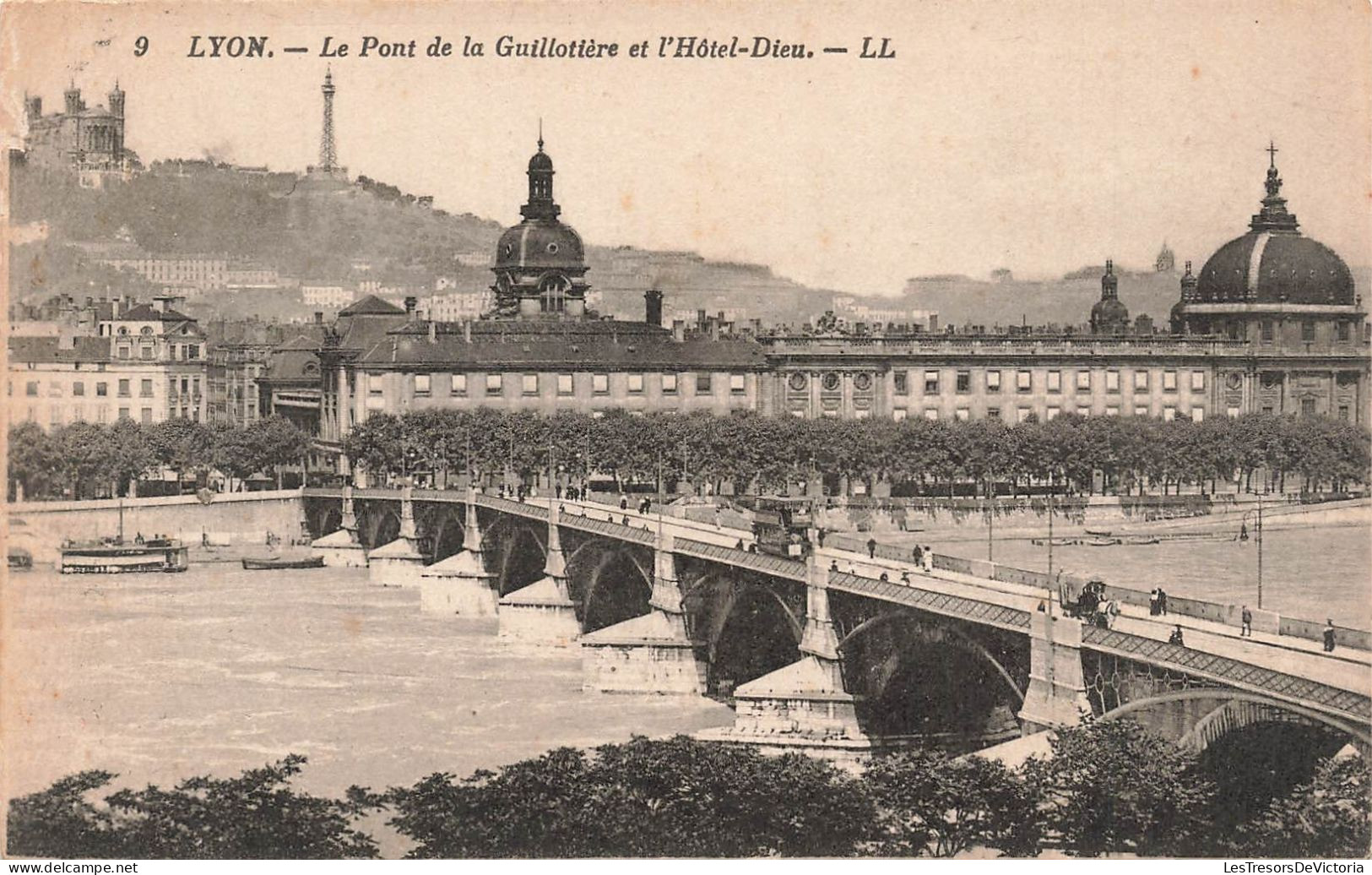 FRANCE - Lyon - Le Pont De La Guillotière Et L'Hôtel Dieu - LL - Carte Postale Ancienne - Lyon 2