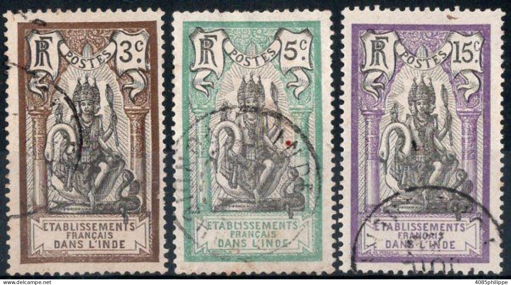 INDE Timbres-poste N°27, 29 & 31 Oblitérés TB Cote : 2€50 - Used Stamps
