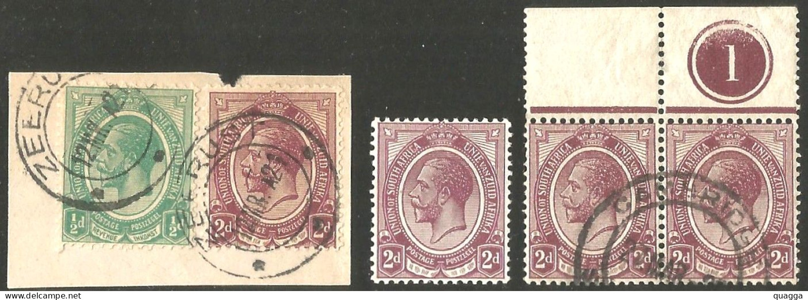 South Africa 1913. 2d Deep Purple Lot. SACC 5a, SG 6a. - Unused Stamps