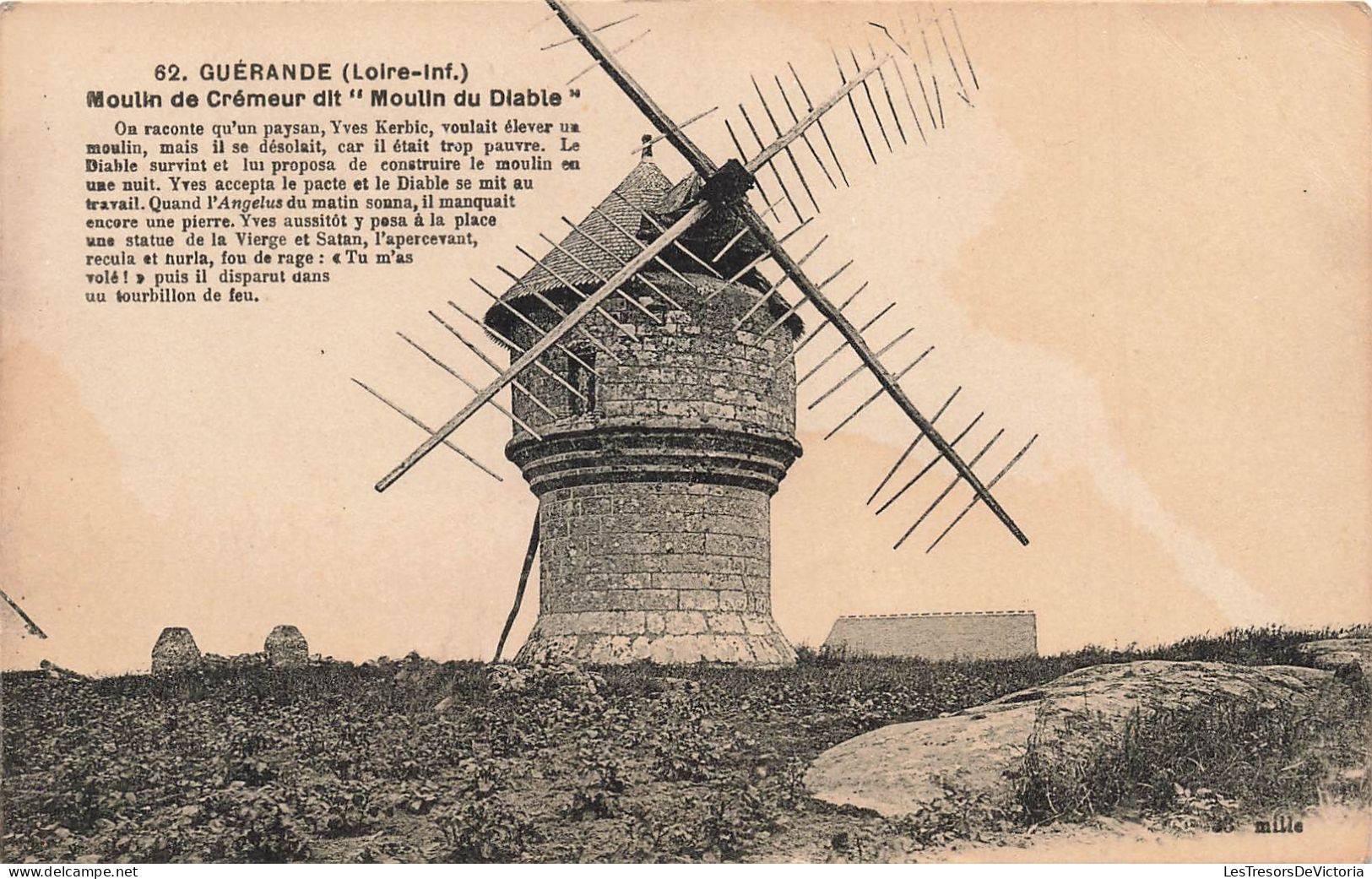 FRANCE - Guérande - Moulin De Crémeur Dit "Moulin Du Diable" - Carte Postale Ancienne - Guérande