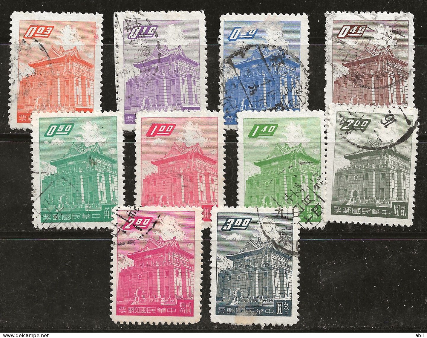 Taiwan 1959-1960 N°Y.T. :  284 à 293 -284A  Obl. - Used Stamps