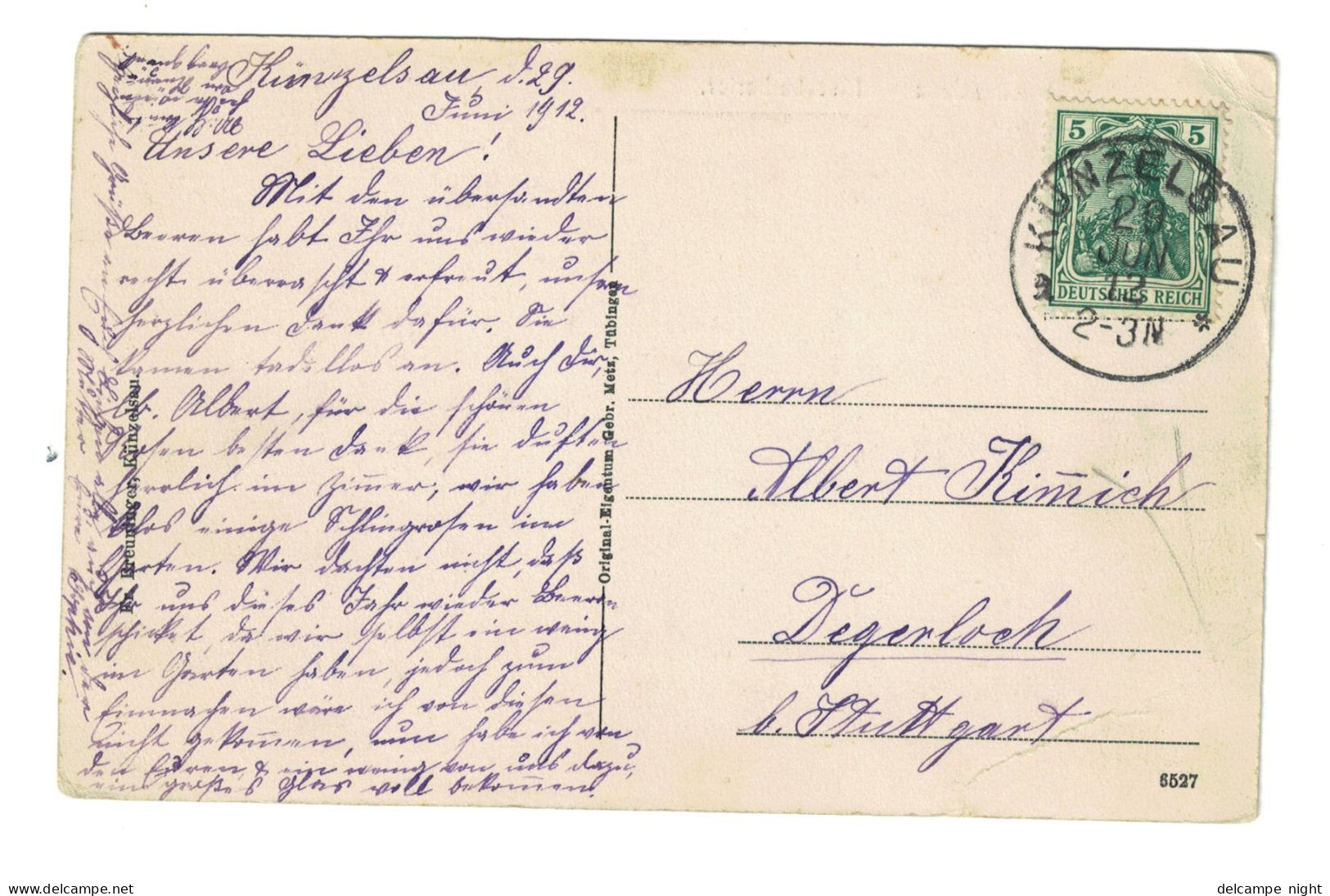 Künzelsau - Morsbachertor, Gebr.Metz Nr.6527, 29-6-1912 - Kuenzelsau