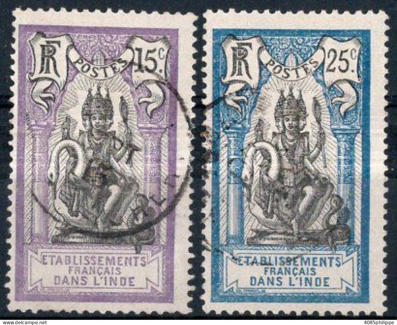 INDE Timbres-poste N°31 & 34 Oblitérés TB Cote : 4€00 - Gebruikt