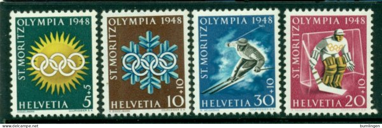 SWITZERLAND 1948 Mi 492-95** Olympic Winter Games, St Moritz [L3614] - Winter 1948: St-Moritz