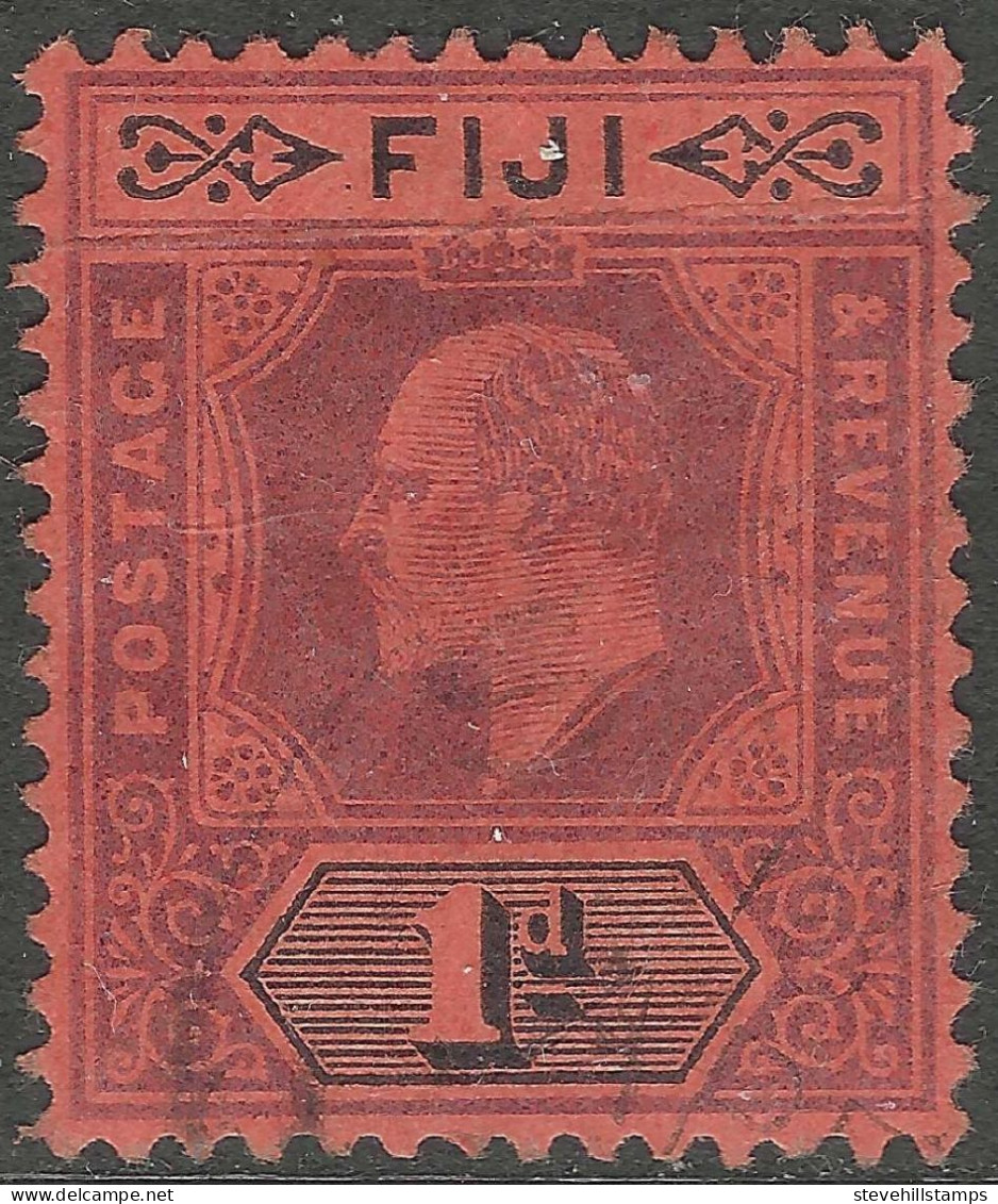 Fiji. 1904-09 KEVII. 1d Used. Mult Crown CA W/M SG 116 - Fiji (...-1970)