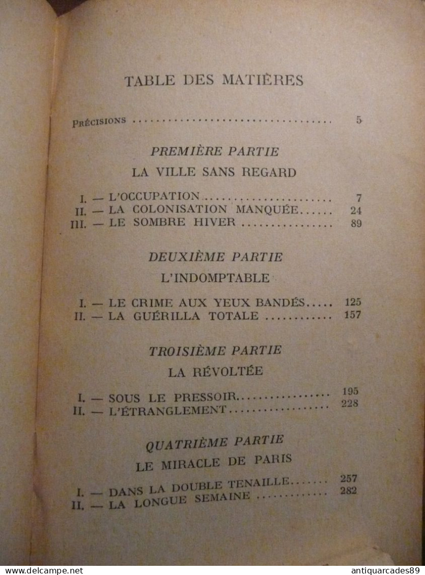 PARIS PENDANT LA GUERRE - Livres Dédicacés