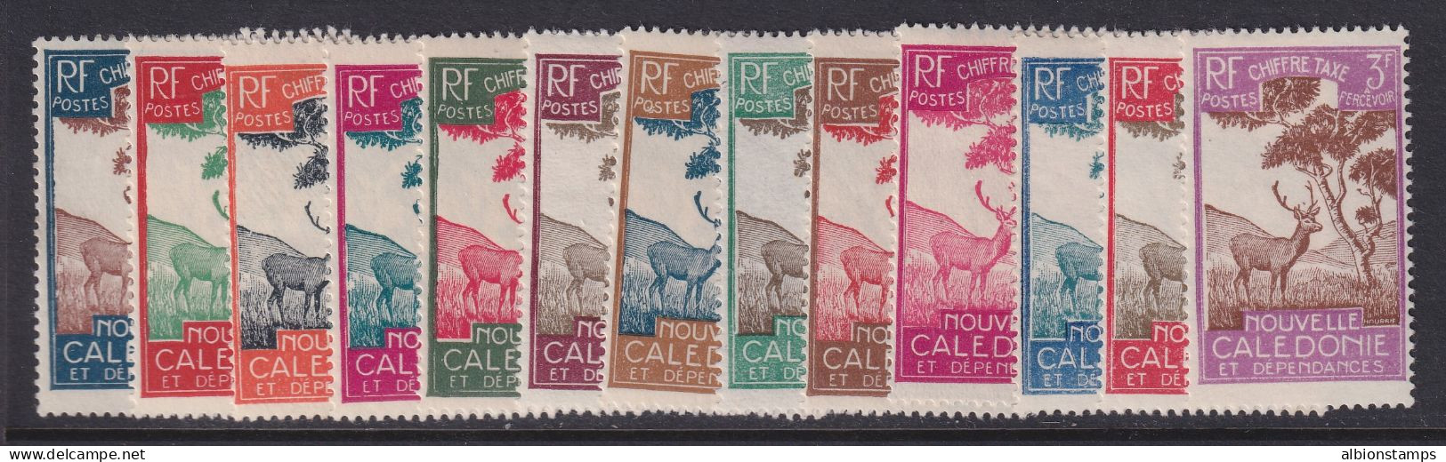 New Caledonia, Scott J19-J31 (Yvert TT26-TT38), MLH - Postage Due