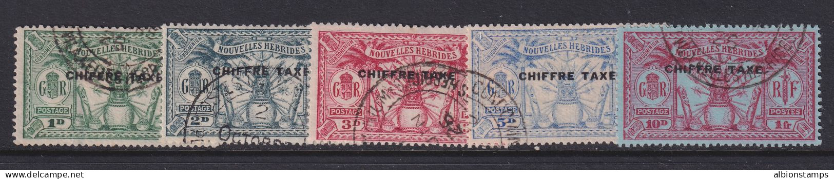 New Hebrides (French), Scott J1-J5 (Yvert TT1-TT5), Used - Segnatasse