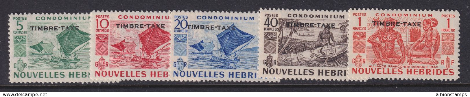 New Hebrides (French), Scott J16-J20 (Yvert TT26-TT30), MNH - Portomarken