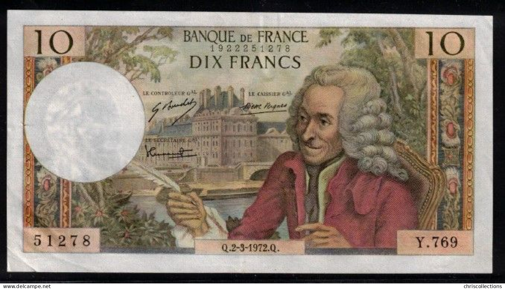 FRANCE - 10 Francs Voltaire - 2.3.1972 - Y.769 - F : 62/55 - TTB+ - 10 F 1963-1973 ''Voltaire''