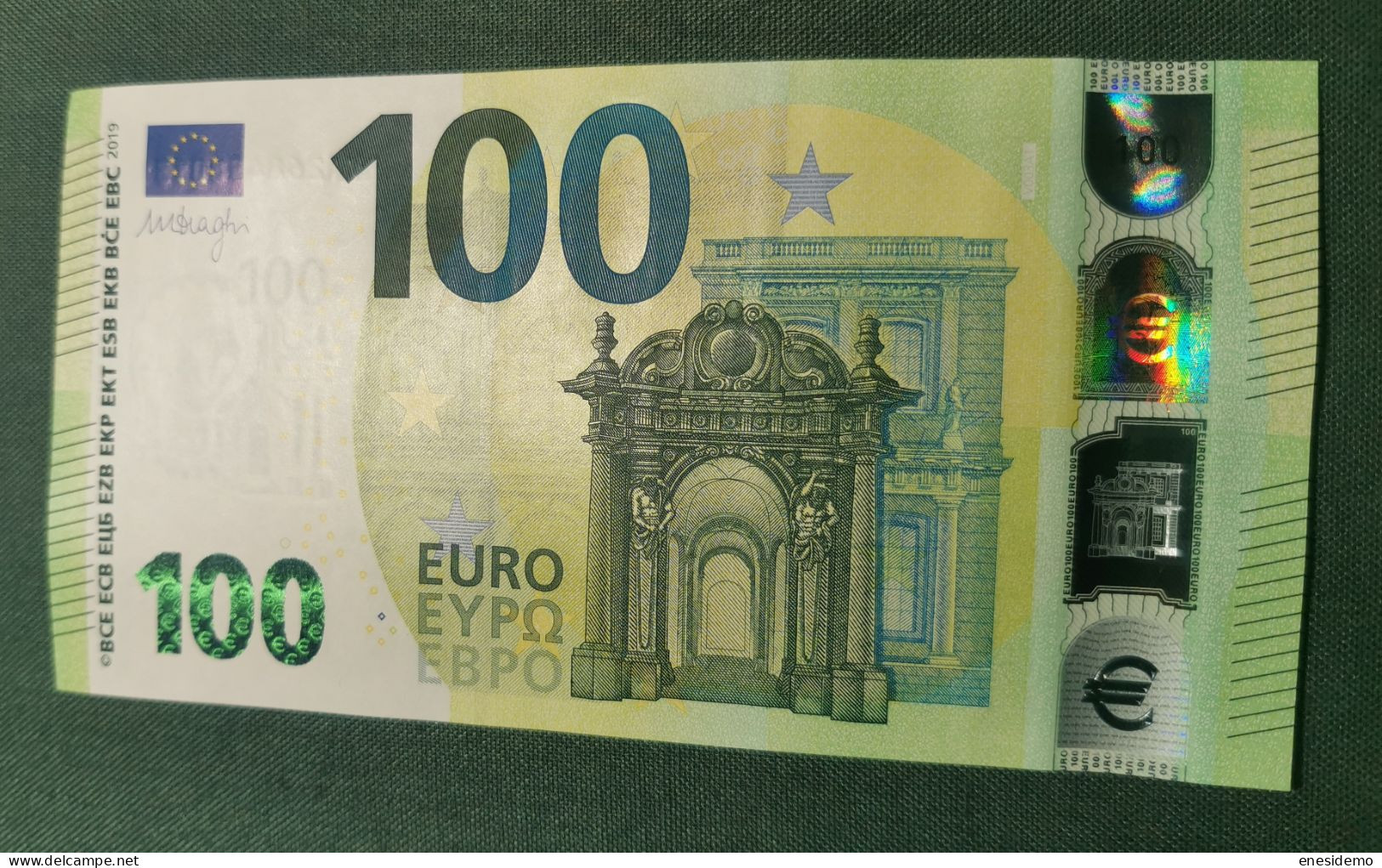 100 EURO SPAIN 2019  DRAGHI V003A1 VA SC UNCIRCULATED  PERFECT