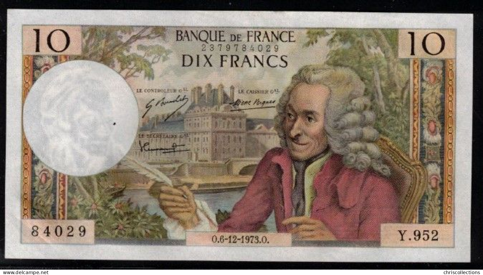 FRANCE - 10 Francs Voltaire - 06.12.1973 - Y.952 - F : 62/65 - TTB+/SUP - 10 F 1963-1973 ''Voltaire''