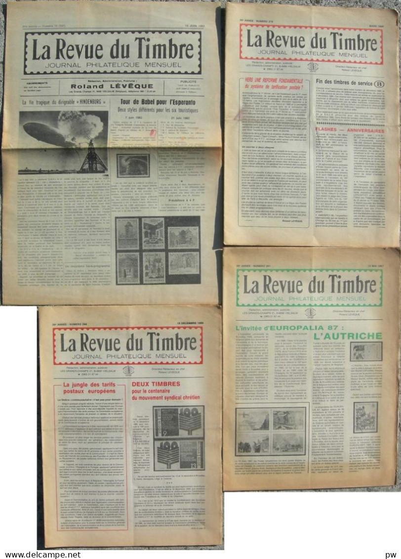 REVUE LA REVUE DU TIMBRE N° 337, 378, 386, 391 De 1982, 1986 Et 1987 - Französisch (ab 1941)