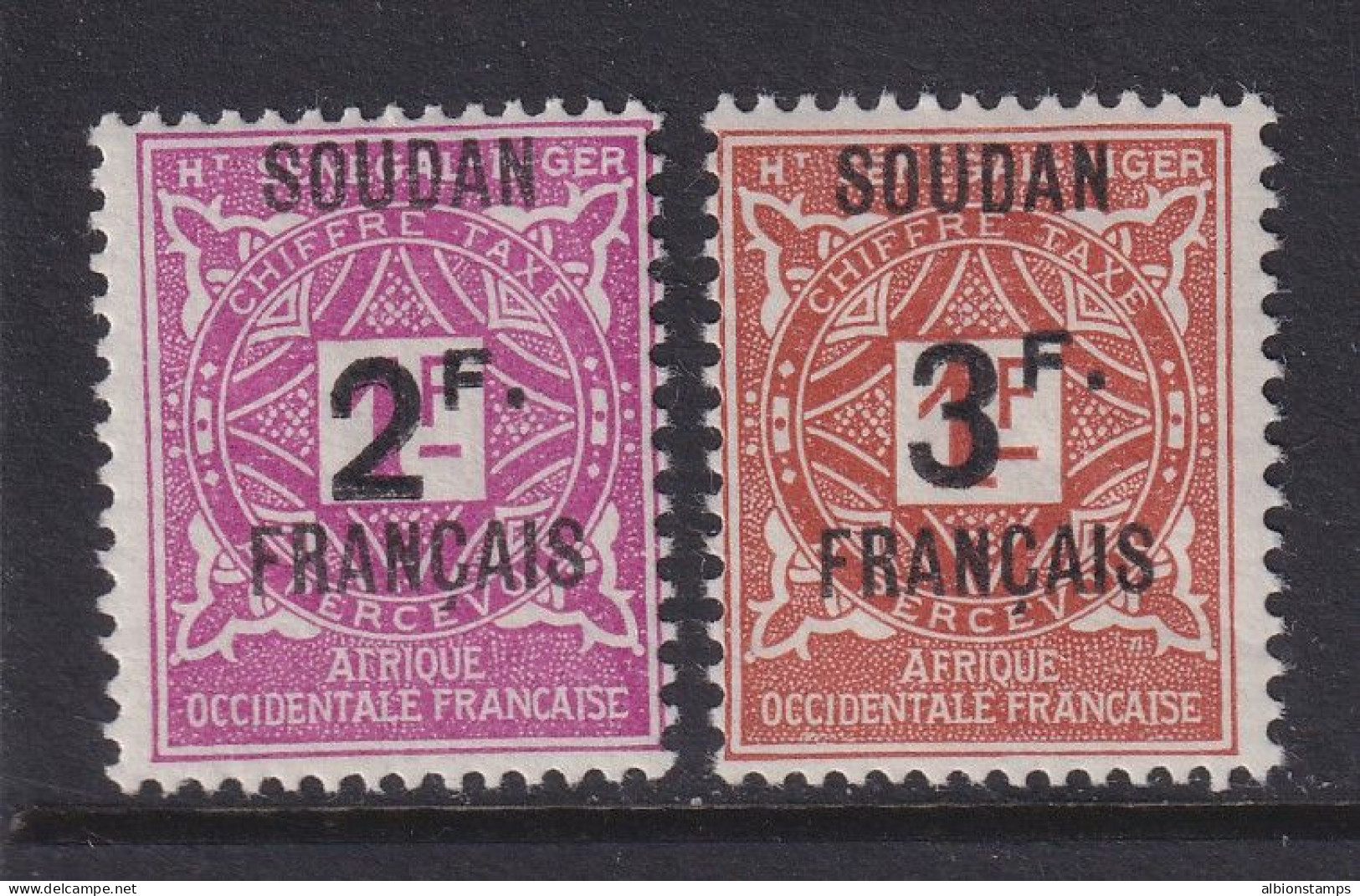 French Sudan, Scott J9-J10 (Yvert TT9-TT10), MHR - Neufs