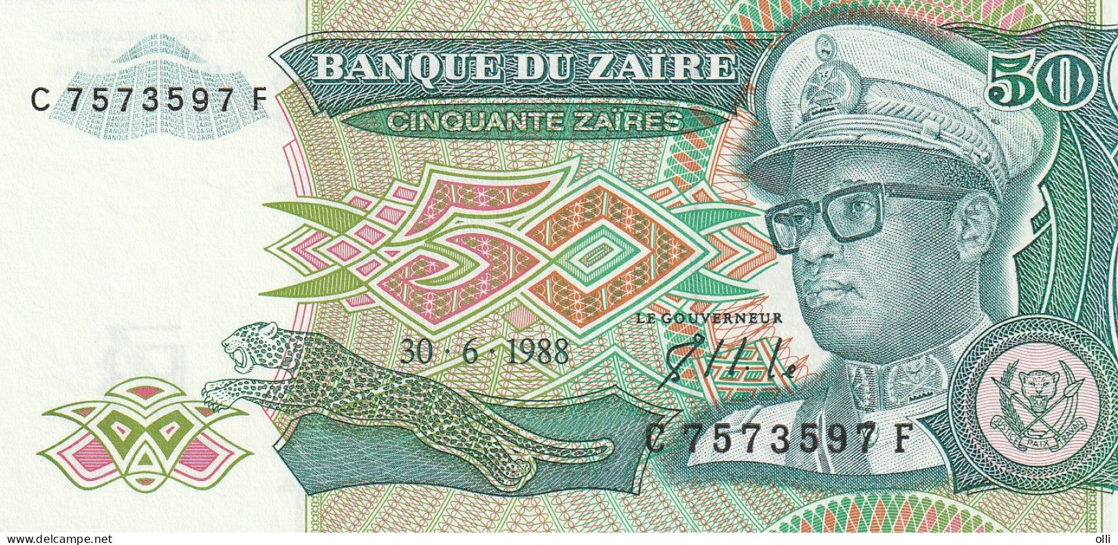 Zaïre, 5 ZAIRE 1988  P-32   UNC - Zaïre