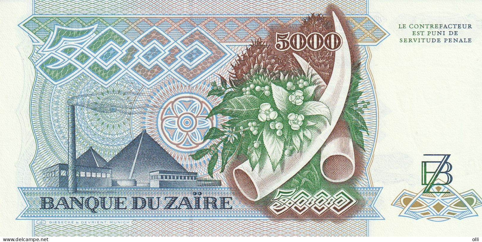 Zaïre, 5000 ZAIRE 1988  P-37  UNC - Zaïre