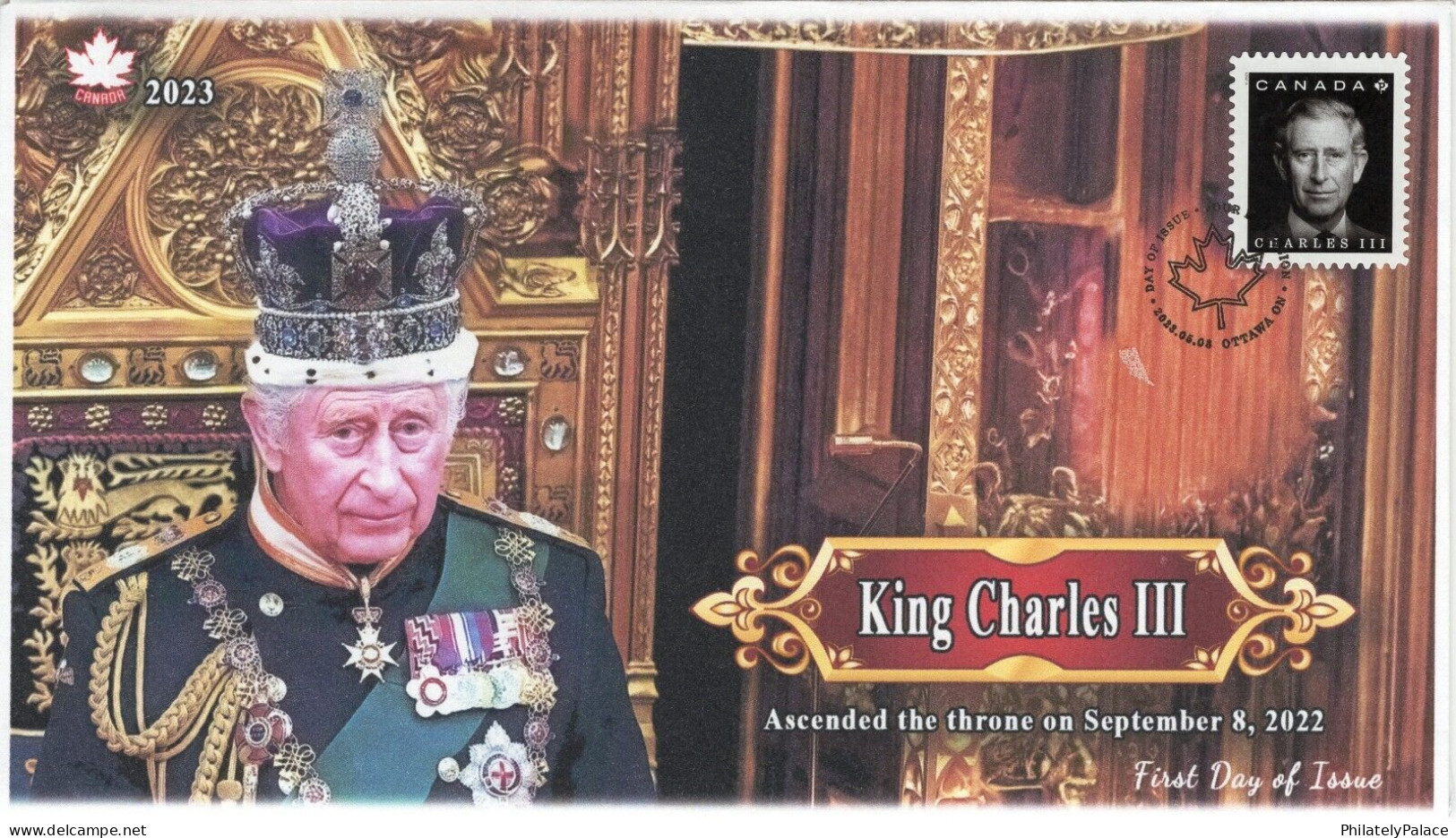 Canada 2023 Coronation Of King Charles,Crown,British Throne, Commonwealth Realms, FDC Cover (**) - Covers & Documents