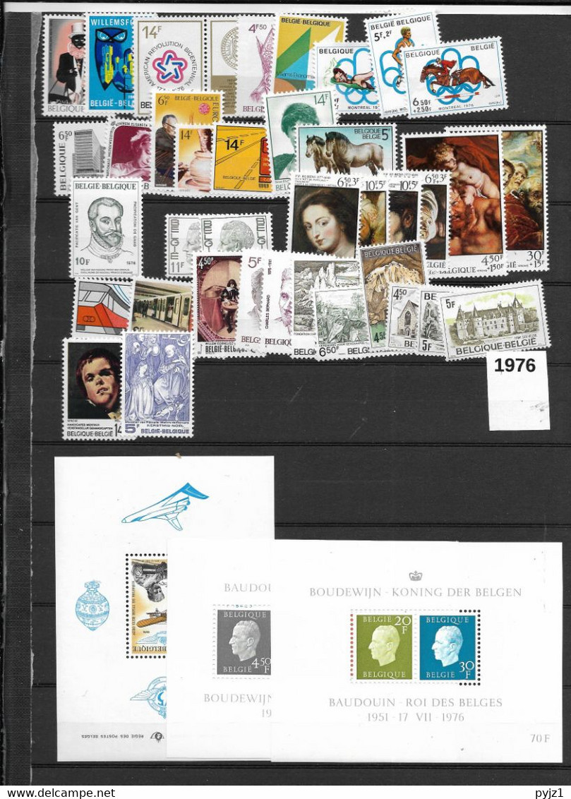 1976 MNH Belgium, Complete According To Michel System, Postfris** - Années Complètes